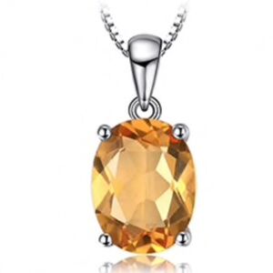 Natural Citrine Pendant Sterling Silver, November Birthstone , 13th Anniversary